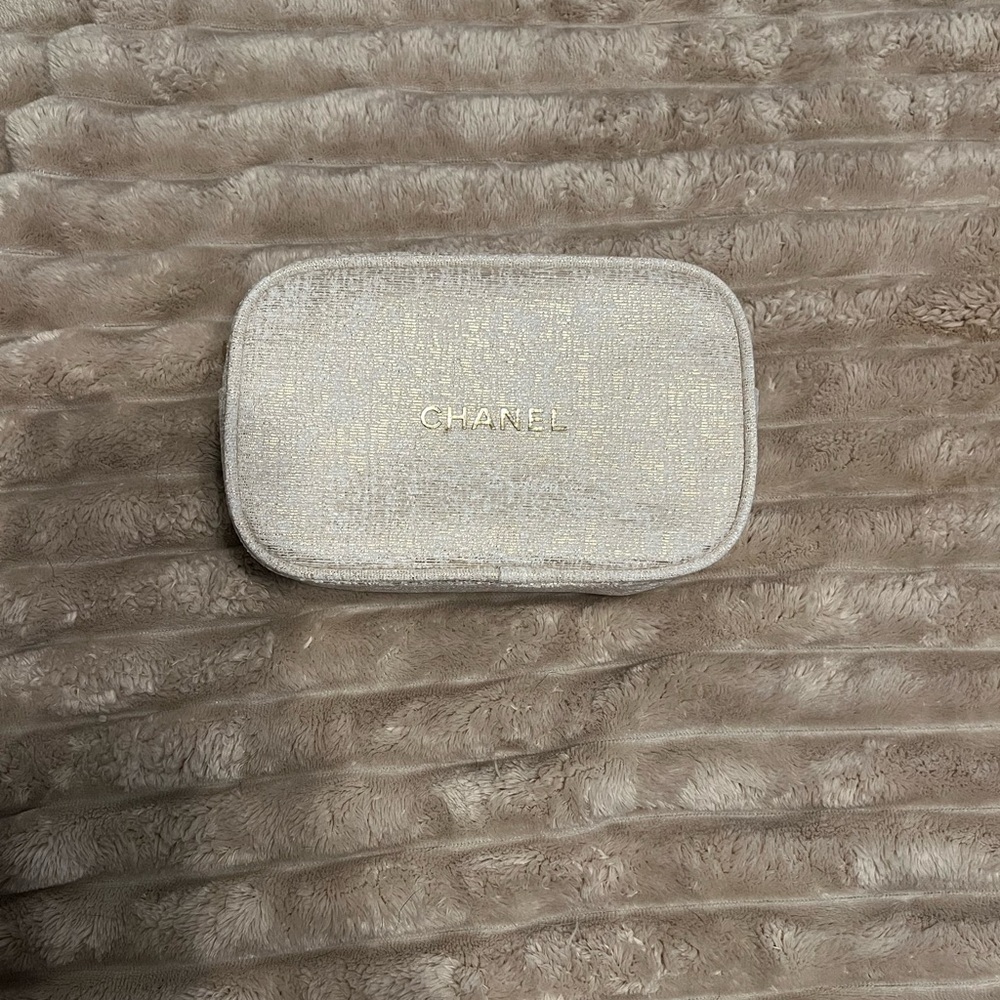 Chanel Cream Makeup Bag
